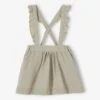 Skirt In Cotton Gauze, With Braces, For Babies - Grey Green 1 Skirt In Cotton Gauze, With Braces, For Babies - Grey Green -PETIT BATEAU Sales Store skirt in cotton gauze with braces for babies