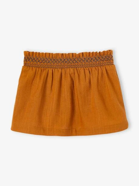 Skirt With Embroidered Smocking For Babies - Caramel 4 Skirt With Embroidered Smocking For Babies - Caramel - Image 2