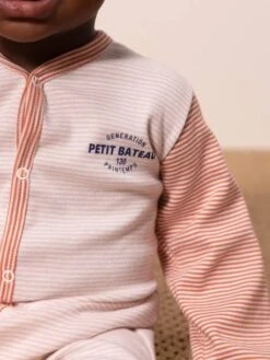Sleepsuit In Organic Cotton, By Petit Bateau - Red