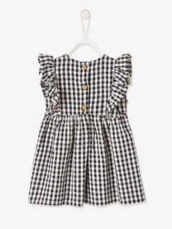 Sleeveless Gingham Dress, For Babies - Grey Green -PETIT BATEAU Sales Store sleeveless gingham dress for babies 12