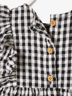 Sleeveless Gingham Dress, For Babies - Dark Blue Checks -PETIT BATEAU Sales Store sleeveless gingham dress for babies 4