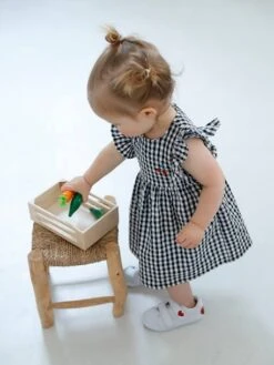 Sleeveless Gingham Dress, For Babies - Dark Blue Checks -PETIT BATEAU Sales Store sleeveless gingham dress for babies 8