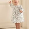 Smocked Dress With Flowers, For Babies - White -PETIT BATEAU Sales Store smocked dress with flowers for babies
