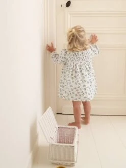 Smocked Dress With Flowers, For Babies - White -PETIT BATEAU Sales Store smocked dress with flowers for babies 9