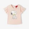 Snoopy T-Shirt For Baby Girls, By Peanuts® - Pink Medium Solid With Desig -PETIT BATEAU Sales Store snoopy t shirt for baby girls by peanuts