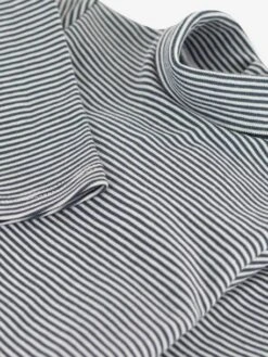 Striped Long Sleeve Bodysuit With Polo Neck, Organic Cotton, By PETIT BATEAU - Grey -PETIT BATEAU Sales Store striped long sleeve bodysuit with polo neck organic cotton by petit bateau 2