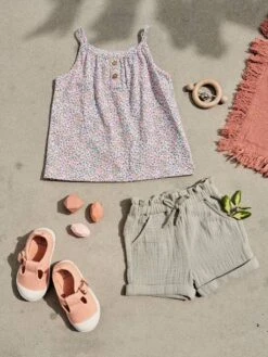 Striped Sleeveless Top With Fine Straps, For Babies - Multicoloured -PETIT BATEAU Sales Store striped sleeveless top with fine straps for babies 2