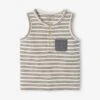 Striped Tank Top For Babies - Ecru -PETIT BATEAU Sales Store striped tank top for babies
