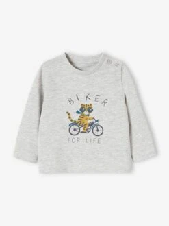 Stylish Top For Baby Boys - Grey Medium Mixed Color