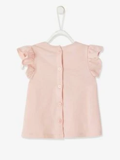 T-Shirt With Flowers In Relief, For Babies - Light Pink -PETIT BATEAU Sales Store t shirt with flowers in relief for babies 4