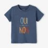 T-Shirt With Print, For Baby Boys - Blue Medium Solid With Design -PETIT BATEAU Sales Store t shirt with print for baby boys