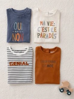 T-Shirt With Print, For Baby Boys - Blue Medium Solid With Design 13 T-Shirt With Print, For Baby Boys - Blue Medium Solid With Design -PETIT BATEAU Sales Store t shirt with print for baby boys 3