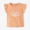 T-Shirt With Ruffled Sleeves For Babies - Orange 2 T-Shirt With Ruffled Sleeves For Babies - Orange -PETIT BATEAU Sales Store t shirt with ruffled sleeves for babies