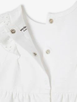 T-Shirt With Ruffles In Broderie Anglaise For Babies - Caramel -PETIT BATEAU Sales Store t shirt with ruffles in broderie anglaise for babies 10