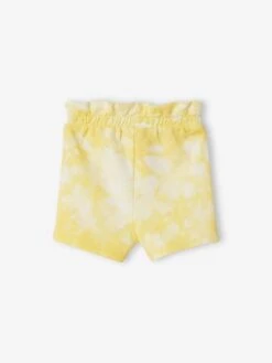 Tie-Dye Fleece Shorts For Babies - Yellow Light Solid -PETIT BATEAU Sales Store tie dye fleece shorts for babies 10