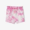 Tie-Dye Fleece Shorts For Babies - Pink Medium Solid -PETIT BATEAU Sales Store tie dye fleece shorts for babies