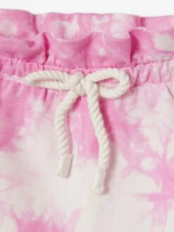 Tie-Dye Fleece Shorts For Babies - Pink Medium Solid -PETIT BATEAU Sales Store tie dye fleece shorts for babies 2