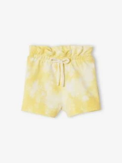 Tie-Dye Fleece Shorts For Babies - Yellow Light Solid -PETIT BATEAU Sales Store tie dye fleece shorts for babies 9