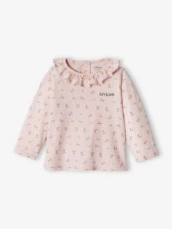 Top With Frill On The Neckline, For Baby Girls - Pale Pink 16 Top With Frill On The Neckline, For Baby Girls - Pale Pink -PETIT BATEAU Sales Store top with frill on the neckline for baby girls 4