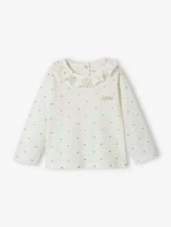 Top With Frill On The Neckline, For Baby Girls - Pale Pink 21 Top With Frill On The Neckline, For Baby Girls - Pale Pink -PETIT BATEAU Sales Store top with frill on the neckline for baby girls 9