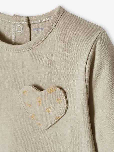 Top With Heart Pocket & Strawberries, For Baby Girls - Light Pink 8 Top With Heart Pocket & Strawberries, For Baby Girls - Light Pink - Image 6