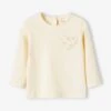 Top With Heart Pocket & Strawberries, For Baby Girls - Beige Light Solid With Design 2 Top With Heart Pocket & Strawberries, For Baby Girls - Beige Light Solid With Design -PETIT BATEAU Sales Store top with heart pocket strawberries for baby girls 20