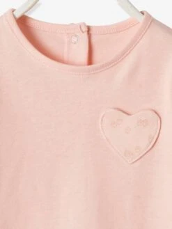 Top With Heart Pocket & Strawberries, For Baby Girls - Grey Green 21 Top With Heart Pocket & Strawberries, For Baby Girls - Grey Green -PETIT BATEAU Sales Store top with heart pocket strawberries for baby girls 9