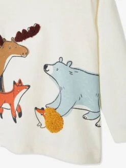 Top With Jungle Animals, For Baby Boys - Beige -PETIT BATEAU Sales Store top with jungle animals for baby boys 2