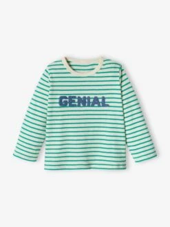 Top With Message For Baby Boys - Dark Blue Stripes -PETIT BATEAU Sales Store top with message for baby boys 18