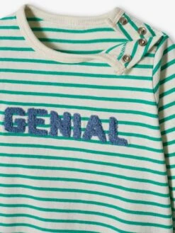 Top With Message For Baby Boys - Dark Blue Stripes -PETIT BATEAU Sales Store top with message for baby boys 19