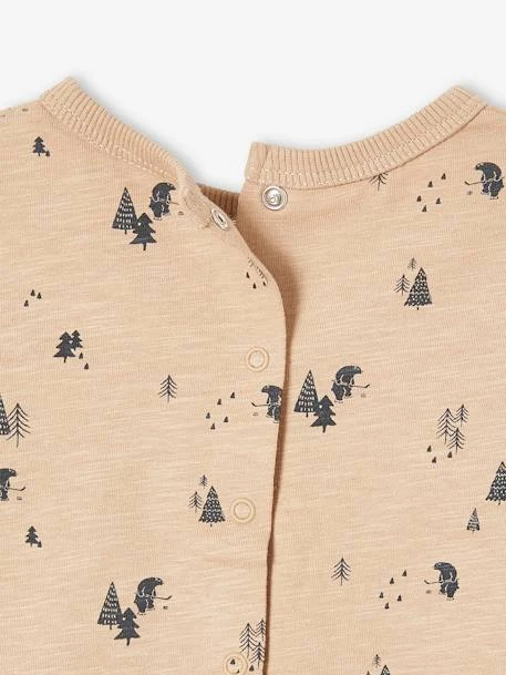 Top With Printed Pine Trees For Babies - Beige 4 Top With Printed Pine Trees For Babies - Beige - Image 2