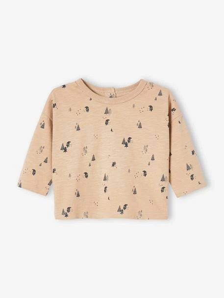 Top With Printed Pine Trees For Babies - Beige 3 Top With Printed Pine Trees For Babies - Beige