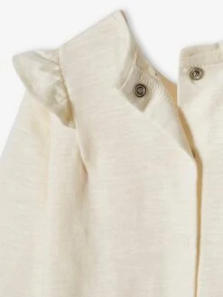 Top With Ruffle In Slub Jersey Knit For Babies - Ecru 8 Top With Ruffle In Slub Jersey Knit For Babies - Ecru -PETIT BATEAU Sales Store top with ruffle in slub jersey knit for babies 2
