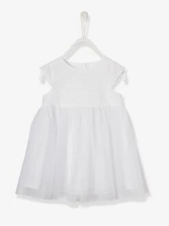 Tulle Occasion Wear Dress For Babies - White -PETIT BATEAU Sales Store tulle occasion wear dress for babies 5