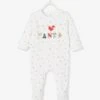Velour Christmas Sleepsuit For Babies - White/print -PETIT BATEAU Sales Store velour christmas sleepsuit for babies