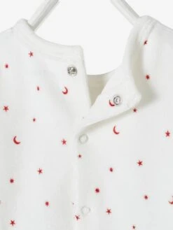 Velour Christmas Sleepsuit For Babies - White/print -PETIT BATEAU Sales Store velour christmas sleepsuit for babies 3