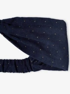 Velour Dress With Ruffle & Matching Headband For Babies - Blue Dark All Over Printed -PETIT BATEAU Sales Store velour dress with ruffle matching headband for babies 5