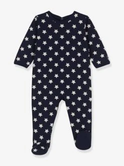 Velour Sleepsuit By PETIT BATEAU - Navy Blue