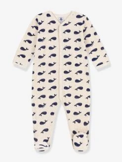 Velour Sleepsuit By Petit Bateau - Beige