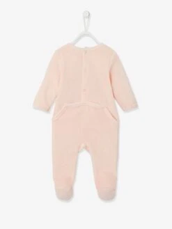 Velour Sleepsuit For Babies - Light Pink -PETIT BATEAU Sales Store velour sleepsuit for babies 2