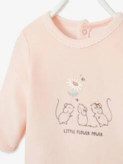 Velour Sleepsuit For Babies - Light Pink -PETIT BATEAU Sales Store velour sleepsuit for babies 3
