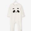 Velour Sleepsuit For Babies, Press Studs On The Back - White -PETIT BATEAU Sales Store velour sleepsuit for babies press studs on the back