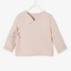 Wrap-Over Jacket In Cotton Gauze For Newborn Baby - Light Pink/print -PETIT BATEAU Sales Store wrap over jacket in cotton gauze for newborn baby
