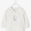 Wrap-Over Jacket In Organic Cotton For Newborn Baby - White/print -PETIT BATEAU Sales Store wrap over jacket in organic cotton for newborn baby