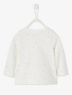 Wrap-Over Jacket In Organic Cotton For Newborn Baby - White/print -PETIT BATEAU Sales Store wrap over jacket in organic cotton for newborn baby 3