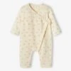 Wrap-Over Sleepsuit In Cotton Gauze, Special Opening For Newborn Babies - Ecru -PETIT BATEAU Sales Store wrap over sleepsuit in cotton gauze special opening for newborn babies