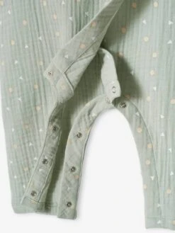 Wrap-Over Sleepsuit In Cotton Gauze, Special Opening For Newborn Babies - Aqua Green -PETIT BATEAU Sales Store wrap over sleepsuit in cotton gauze special opening for newborn babies 7