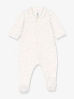 Zipped Sleepsuit In Organic Cotton, By PETIT BATEAU - White